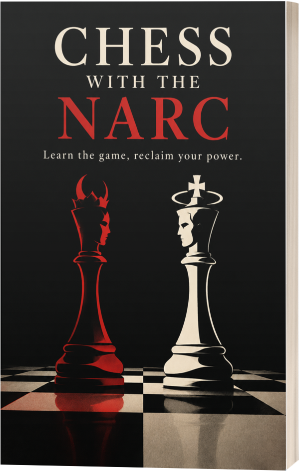 Chess With The Narc — book cover: a red queen facing a cream king on a chessboard